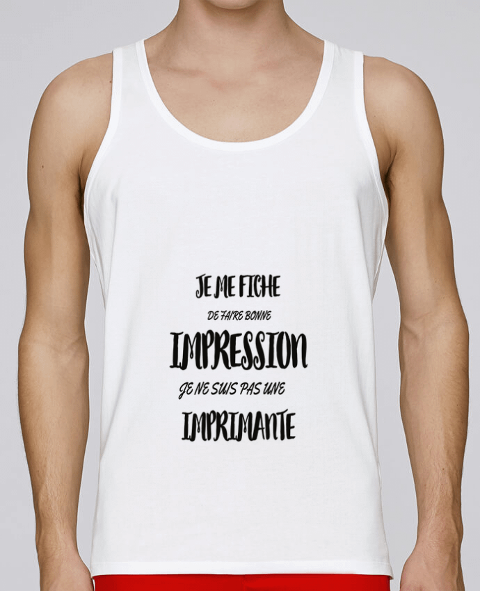 Camiseta de tirantes algodón orgánico hombre Stanley Runs je me fiche de faire bonne impression je ne suis pas imprimante por NNC Personnalisa