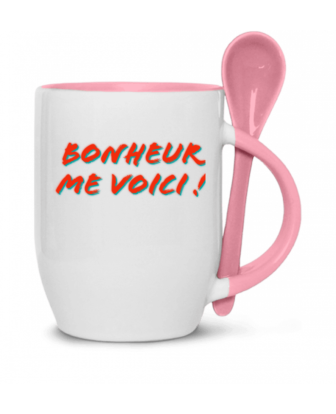  Tasse cuillère Motif bonheur par Artsygn