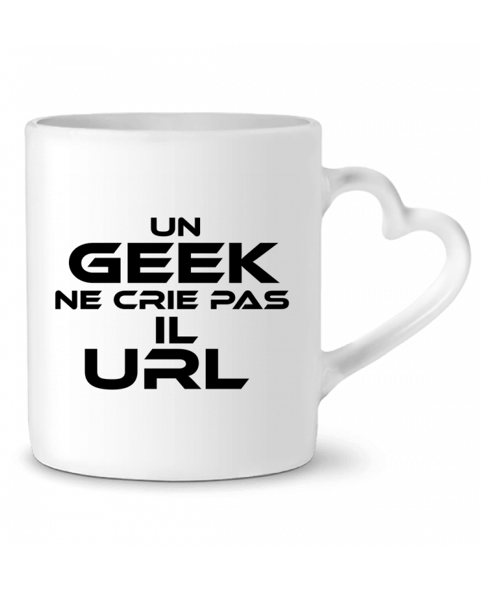 Mug coeur un geek il ne crie pas il url noir par Sun SO Design