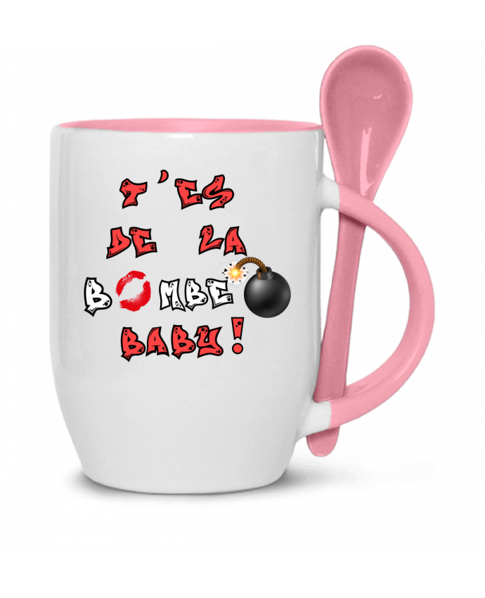  Tasse cuillère Humour T'es de la bombe baby par Sun SO Design