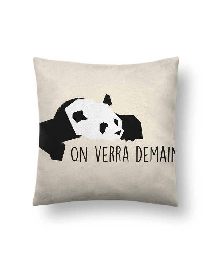Coussin suédine Panda par Sheepandco