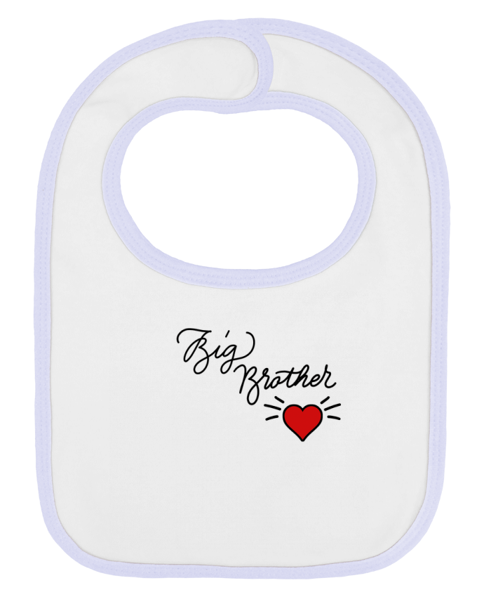 Bavoir bébé uni Big Bro red heart par calligraphismes