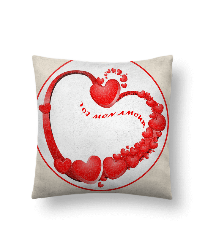 Coussin suédine Toi mon amour par Eliaf
