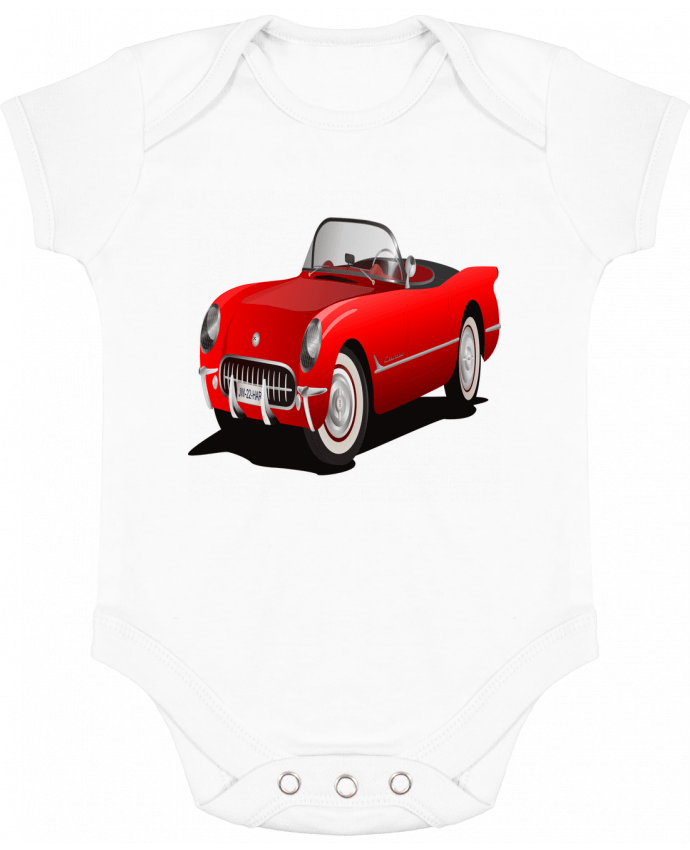 Body bébé manches contrastées voiture ancienne par gg creations