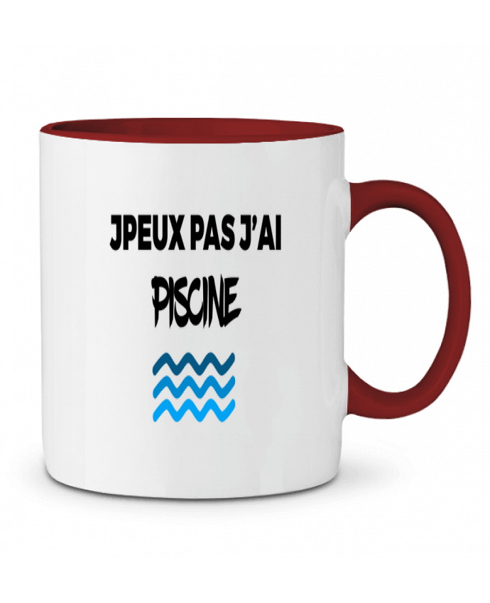 Mug bicolore Je peux pas j'ai piscine tunetoo