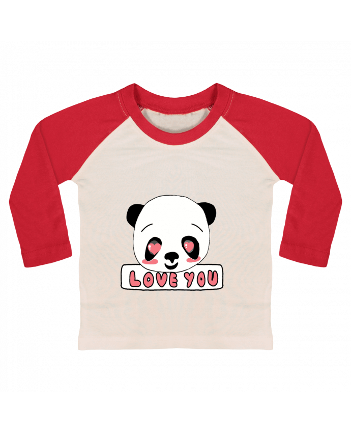 Tee-shirt Bébé Baseball ML i love you par Ivonne Granillo