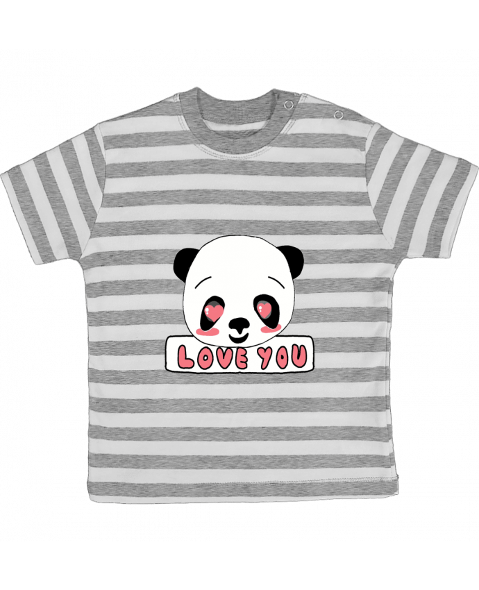 Tee-shirt bébé à rayures i love you par Ivonne Granillo