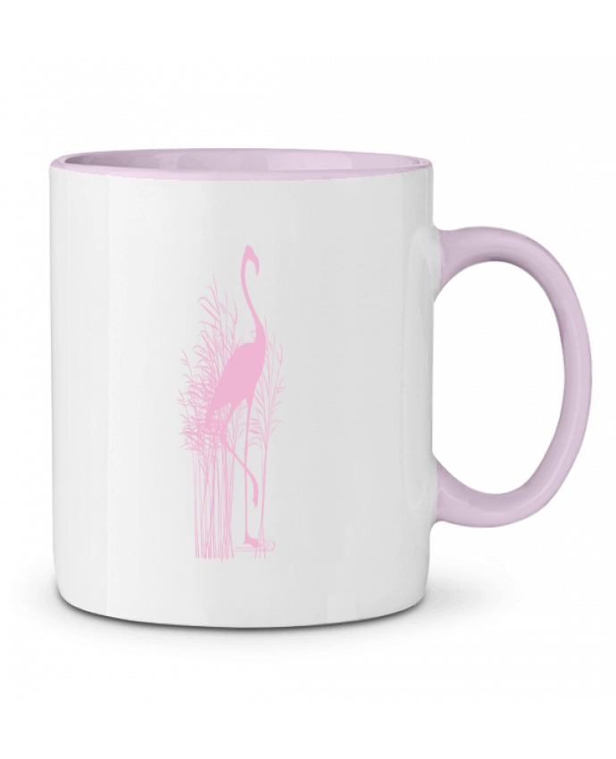 Mug bicolore Flamant rose dans roseaux Studiolupi