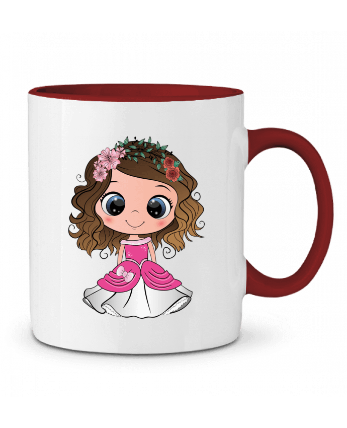 Mug bicolore Princesse brune aux yeux bleus EmmaCreation