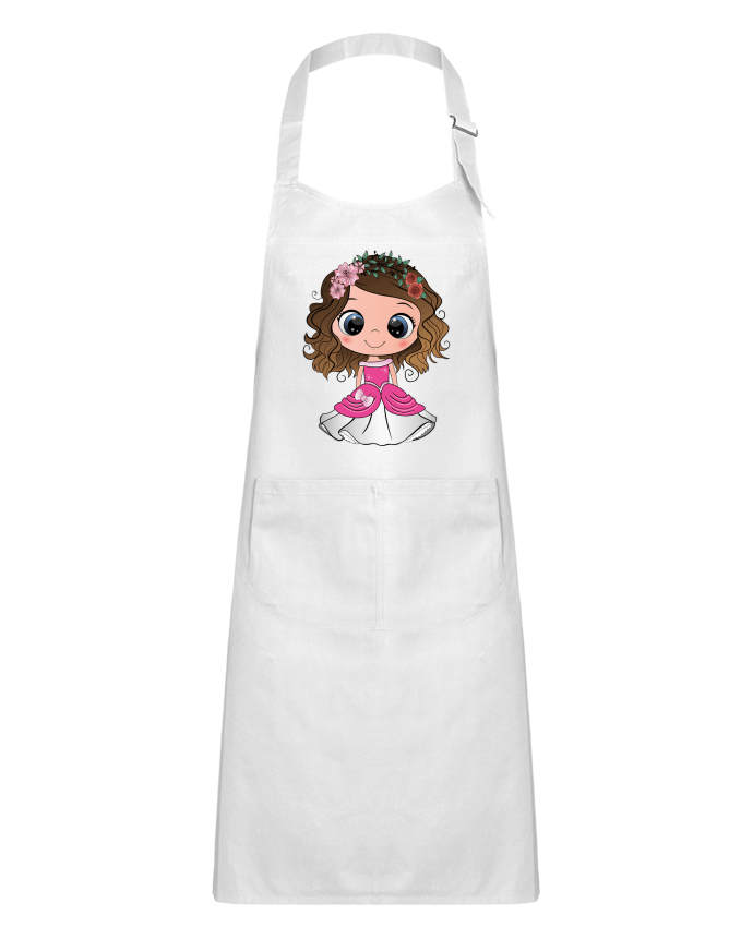 Tablier Enfant Princesse brune aux yeux bleus par EmmaCreation