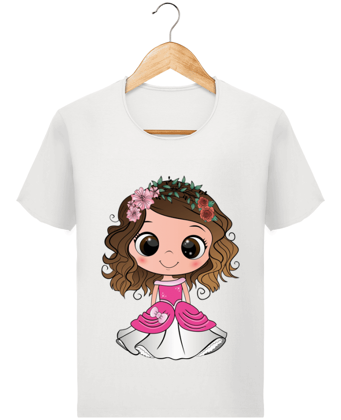  T-shirt Homme vintage Princesse brune aux yeux bruns avec une robe rose par EmmaCreation