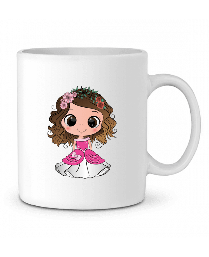 Mug  Princesse brune aux yeux bruns avec une robe rose par EmmaCreation