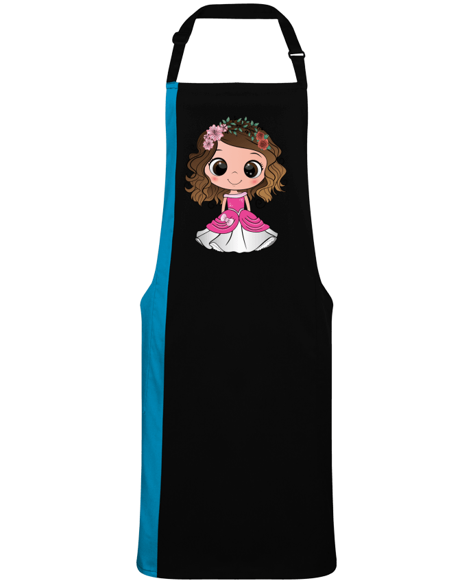 Tablier bicolore Princesse brune aux yeux bruns avec une robe rose par  EmmaCreation