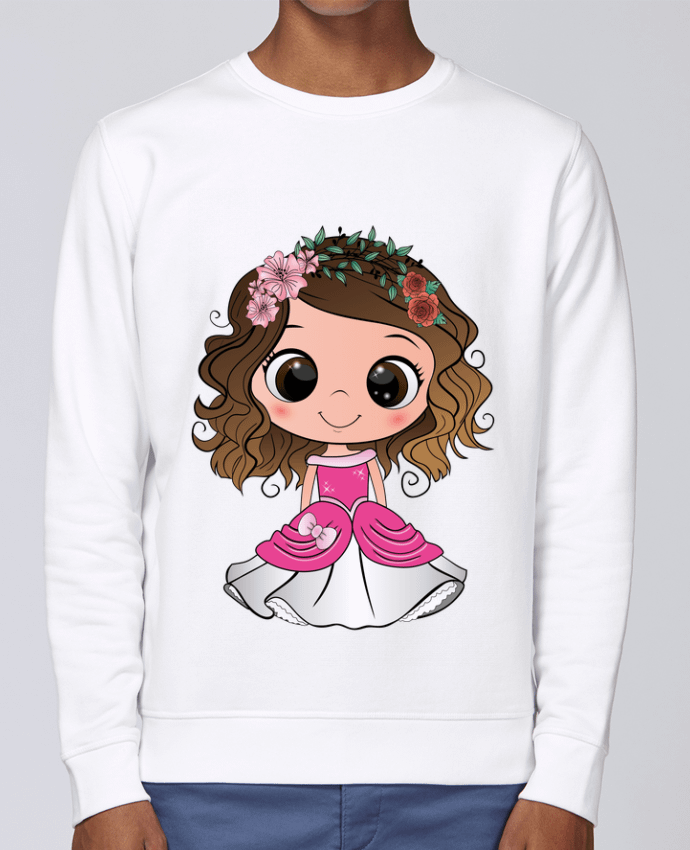 Sweatshirt Princesse brune aux yeux bruns avec une robe rose par EmmaCreation