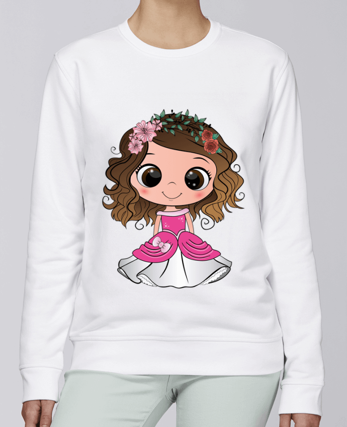 Sweatshirt Princesse brune aux yeux bruns avec une robe rose par EmmaCreation