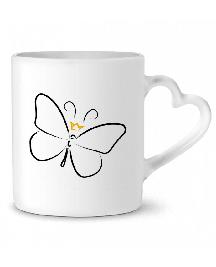 Mug coeur Papillon et couronne par Lamouchenoire