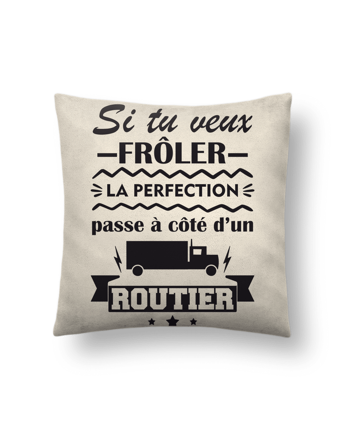 Coussin suédine Si tu veux frôler la perfection routier par Benichan