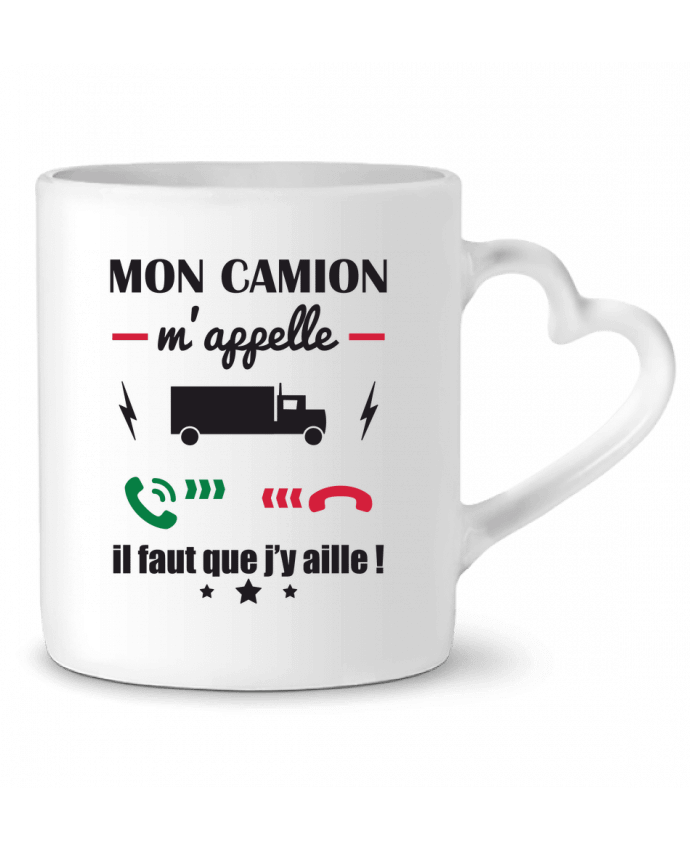 Mug coeur Mon camion m'appelle, cadeau chauffeur routier par Benichan