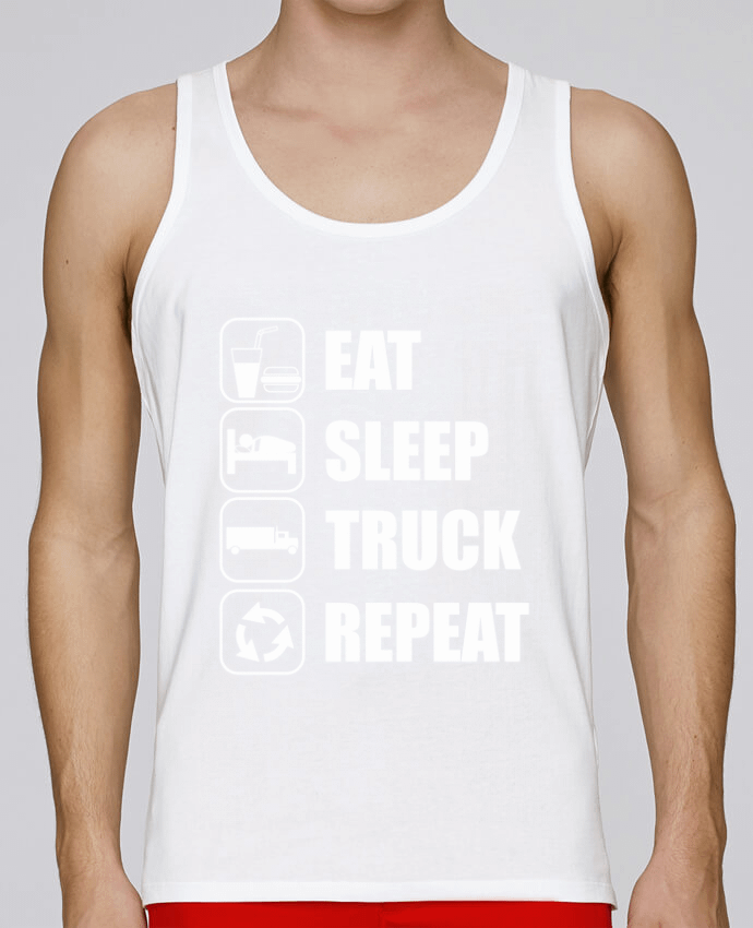 Débardeur homme Eat, sleep, truck, repeat, chauffeur routier par Benichan 100% coton bio