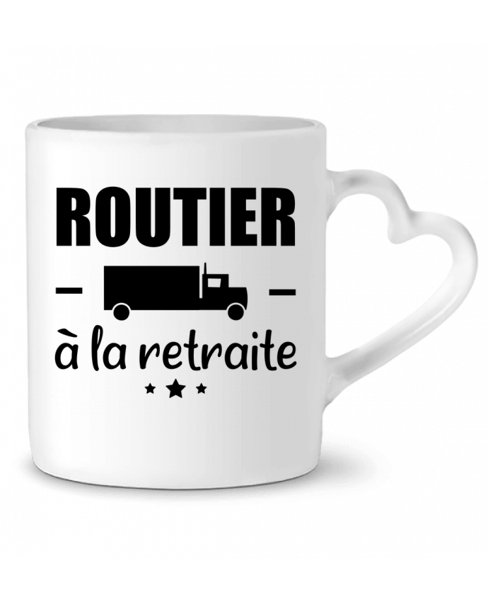 Mug coeur Routier à la retraite, cadeau départ à la retraite par Benichan