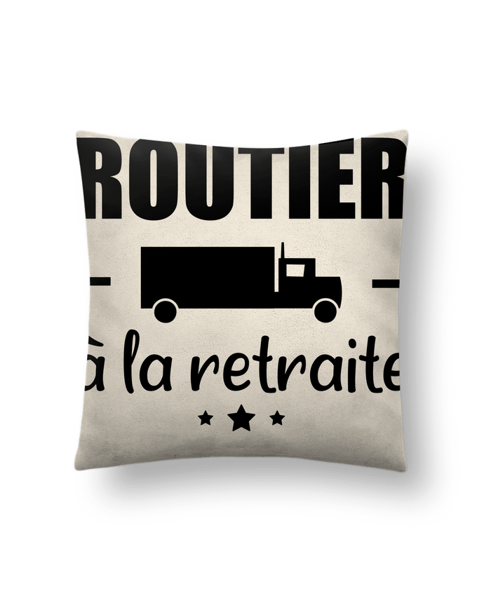 Coussin suédine Routier à la retraite, cadeau départ à la retraite par Benichan