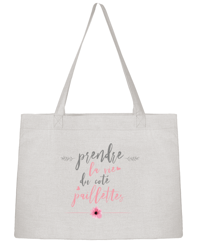 Shopping tote bag Stanley Stella Prendre la vie du coté paillettes by tunetoo