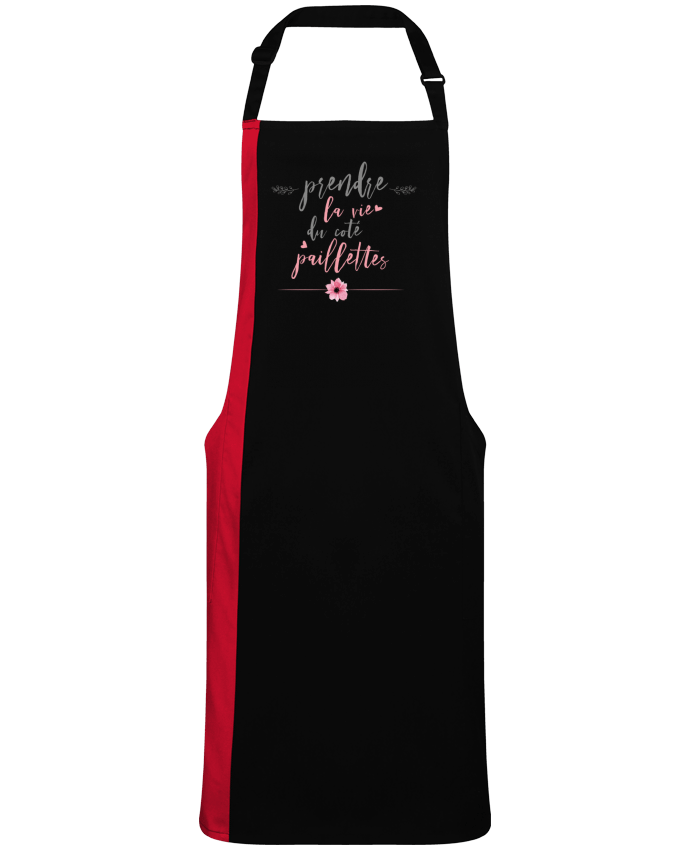 Two-tone long Apron Prendre la vie du coté paillettes by  tunetoo