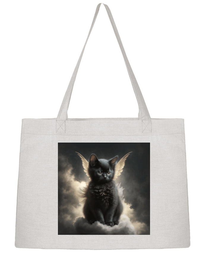 Sac Shopping Chat Noir Ange par NewDesignPhoto