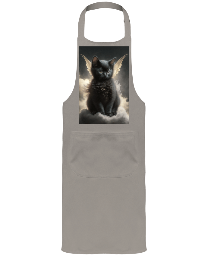 Tablier avec poches Chat Noir Ange par NewDesignPhoto