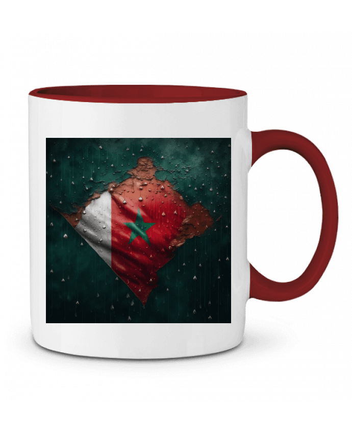 Mug bicolore Drapeau Maroc sous la Pluie NewDesignPhoto