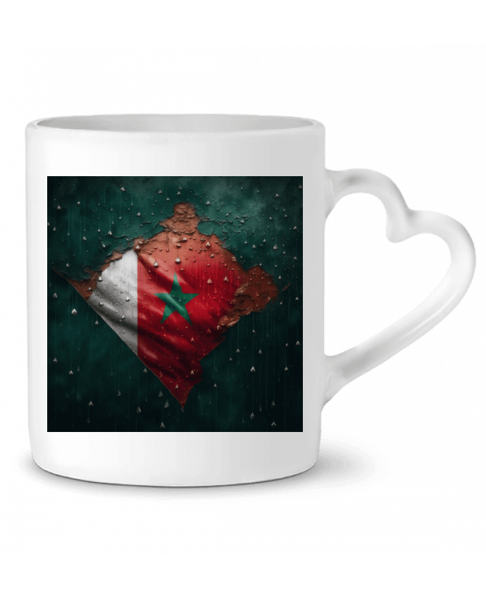 Mug coeur Drapeau Maroc sous la Pluie par NewDesignPhoto