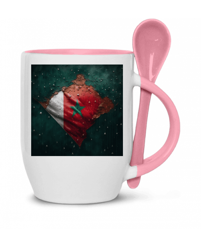  Tasse cuillère Drapeau Maroc sous la Pluie par NewDesignPhoto