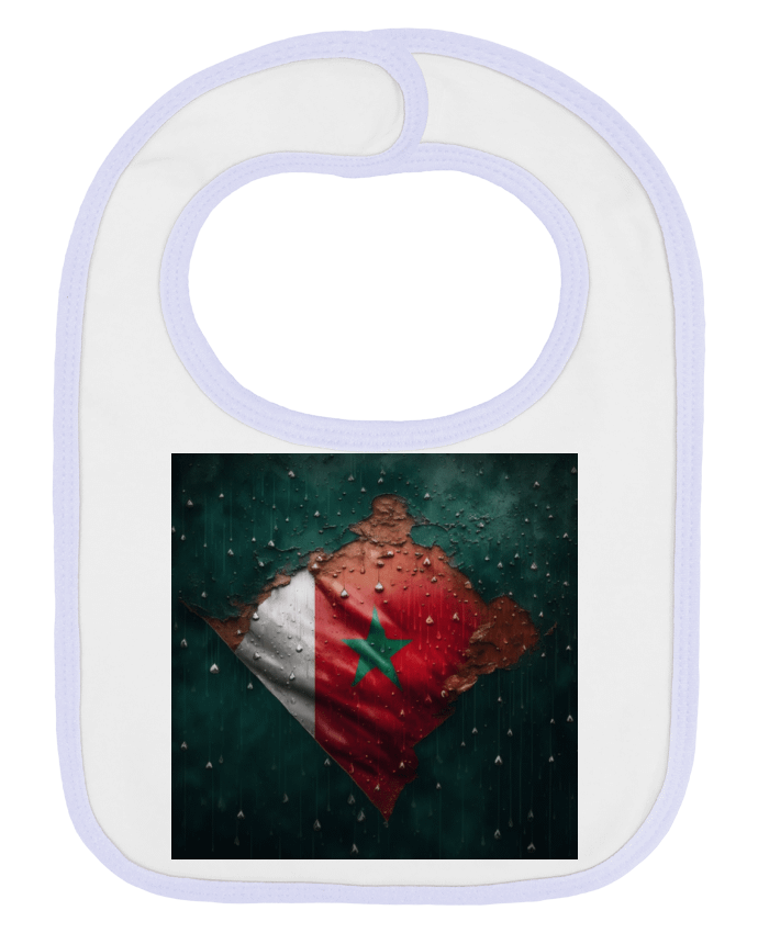 Bavoir bébé uni Drapeau Maroc sous la Pluie par NewDesignPhoto