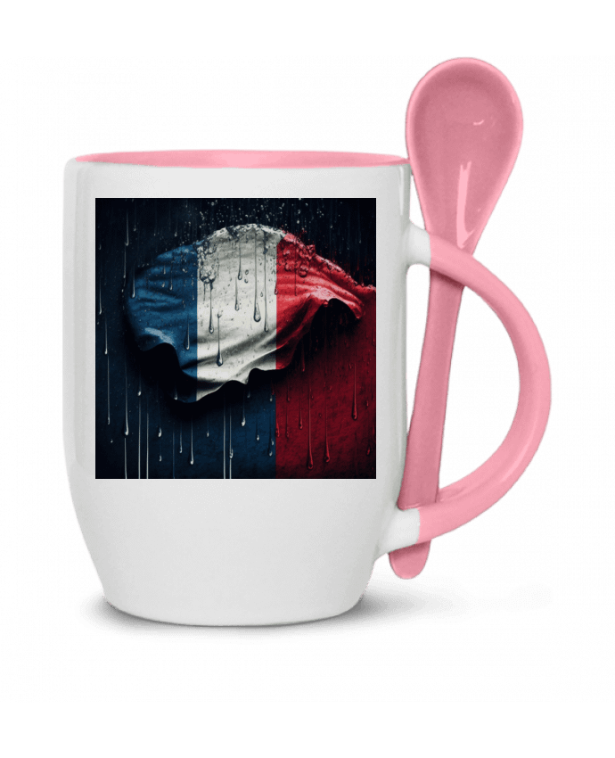  Tasse cuillère Drapeau France sous la Pluie par NewDesignPhoto