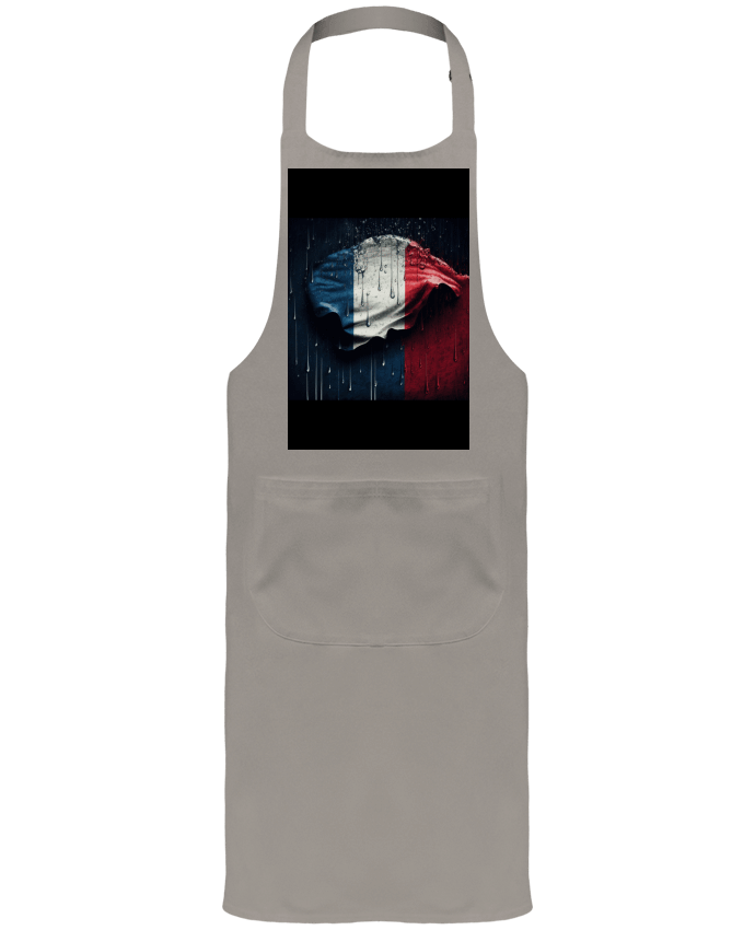 Tablier avec poches Drapeau France sous la Pluie par NewDesignPhoto