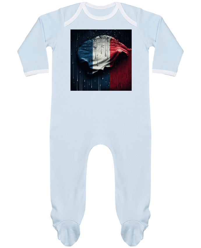 Body Pyjama Bébé Drapeau France sous la Pluie par NewDesignPhoto
