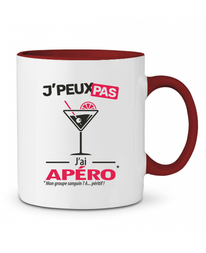 Mug bicolore J'peux pas j'ai apéro ! LilouZen