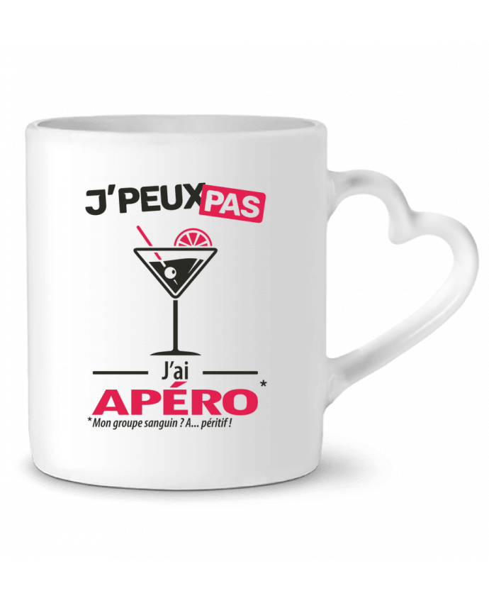 Mug coeur J'peux pas j'ai apéro ! par LilouZen