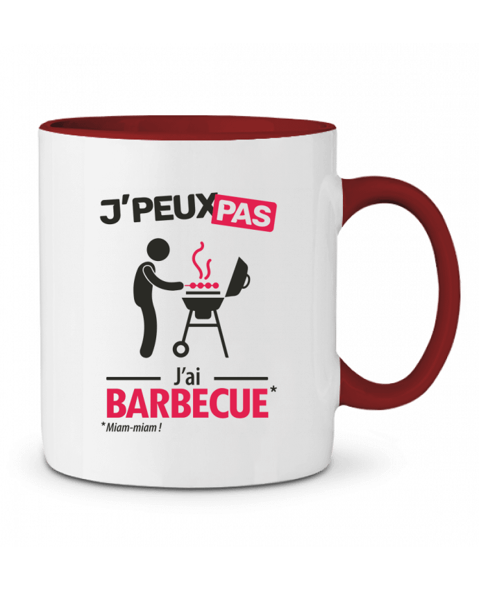 Mug bicolore J'peux pas j'ai barbecue ! LilouZen