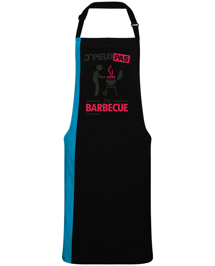 Tablier bicolore J'peux pas j'ai barbecue ! par  LilouZen
