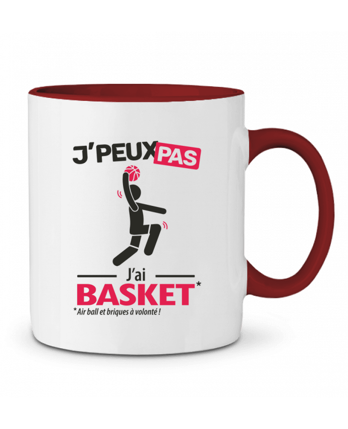 Mug bicolore Je peux pas j'ai basket ! LilouZen