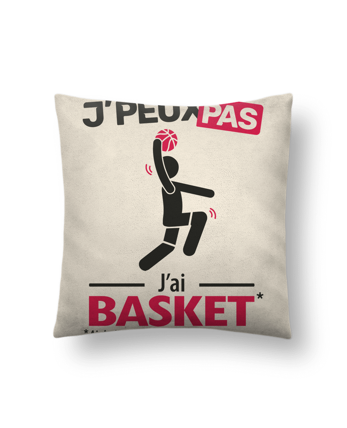 Coussin suédine Je peux pas j'ai basket ! par LilouZen