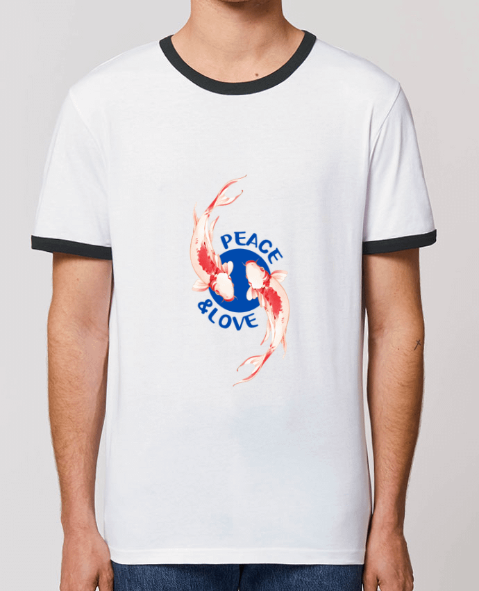 T-Shirt Contrasté Unisexe Stanley RINGER Peace and Love. by TEESIGN
