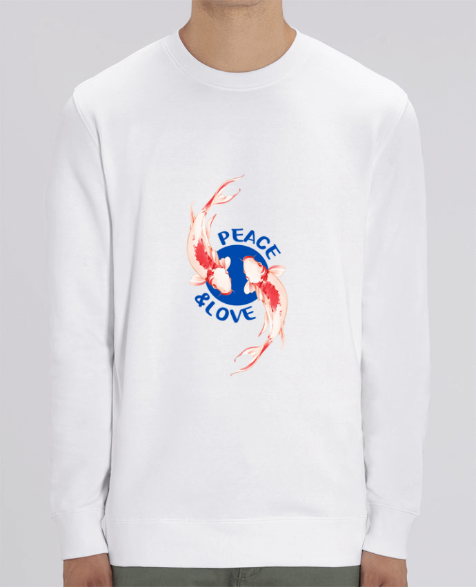 Unisex Crew Neck Sweatshirt 350G/M² Changer Peace and Love. Par TEESIGN