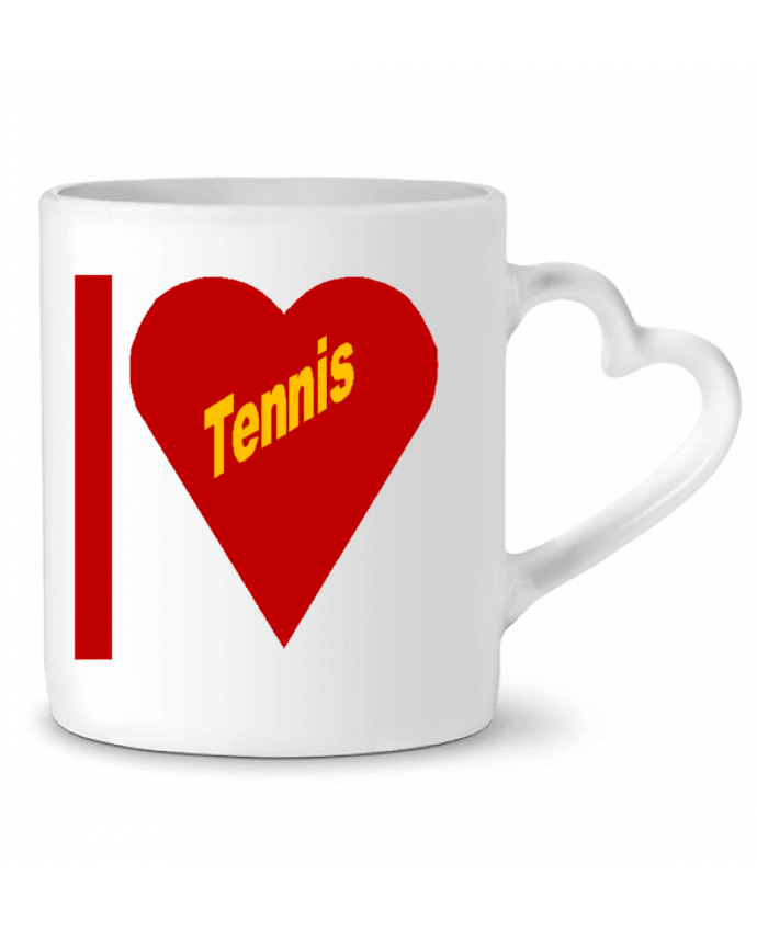 Mug coeur I LOVE  TENNIS par FIRST  STAR