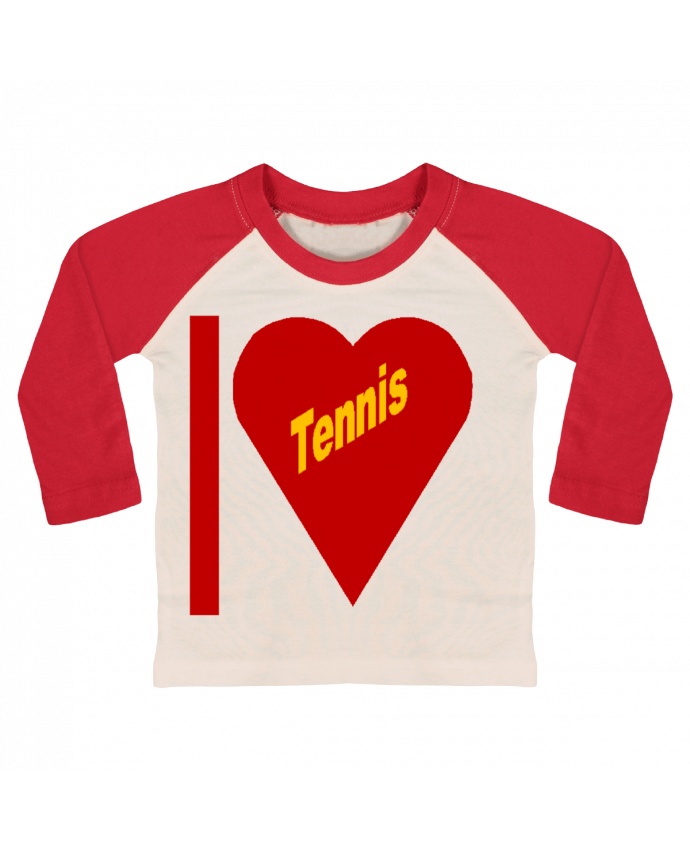 Tee-shirt Bébé Baseball ML I LOVE  TENNIS par FIRST  STAR