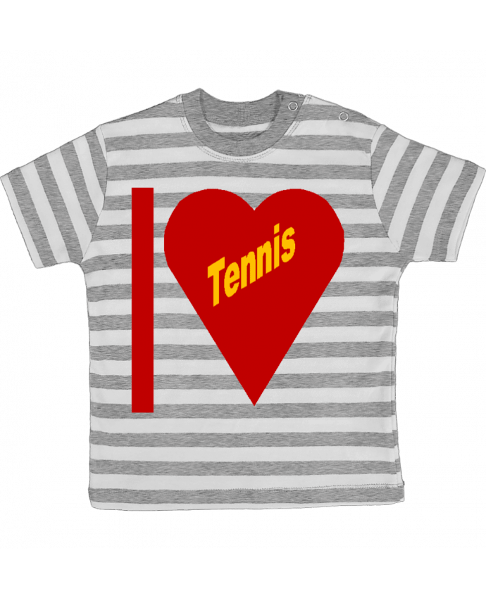 Tee-shirt bébé à rayures I LOVE  TENNIS par FIRST  STAR