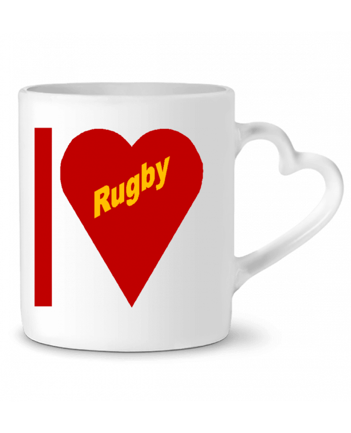 Mug coeur I  LOVE  RUGBY par FIRST  STAR