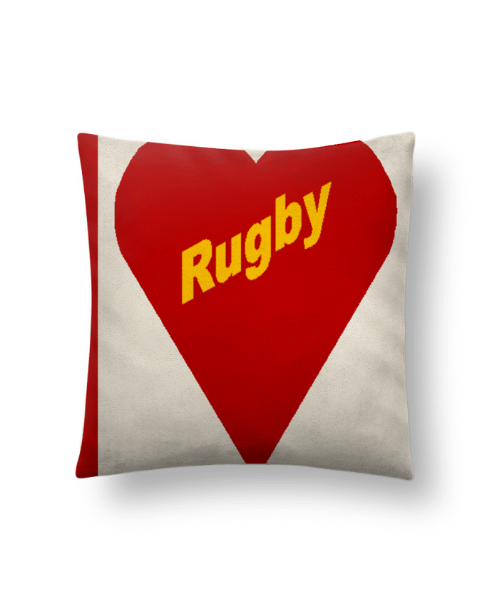 Coussin suédine I  LOVE  RUGBY par FIRST  STAR