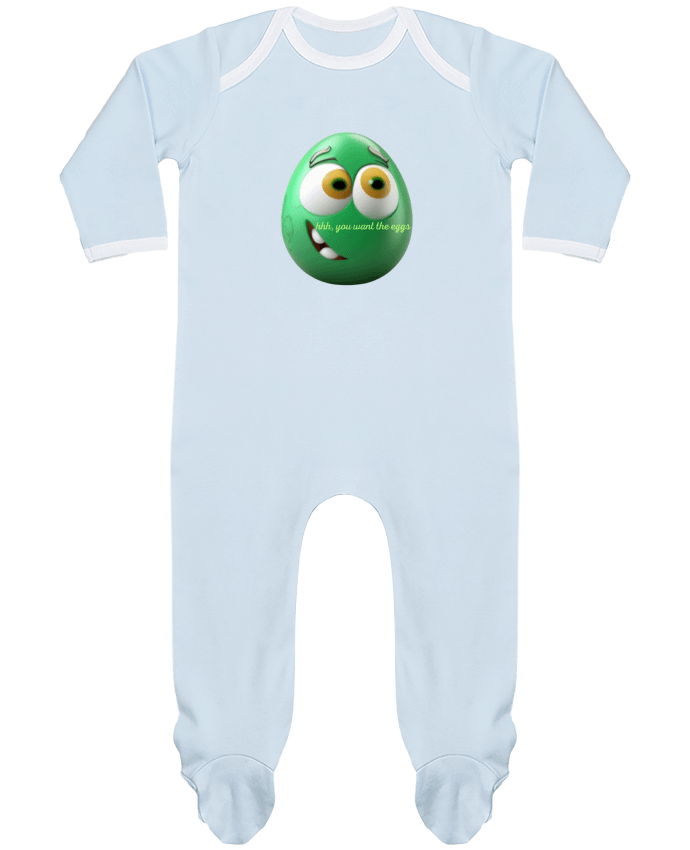 Body Pyjama Bébé Copie de Œufs Verts des yeux drôle Jambon Sourire Visage Petit Déjeuner T-Shirt par